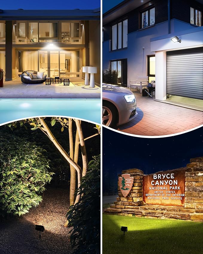 DEWENWILS 2-Pack 65W LED Flood Light Outdoor, 6670 LM Super Bright Security Lights Switch Controlled, IP65 Waterproof, 5000K Flood Lights Outdoor for Yard, Garage, Garden, UL Listed