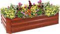 Sunnydaze 11.75" H Raised Metal Garden Bed - Galvanized Raised Garden Bed Outdoor for Vegetables and Flowers - Woodgrain - 4' x 2' Rectangle