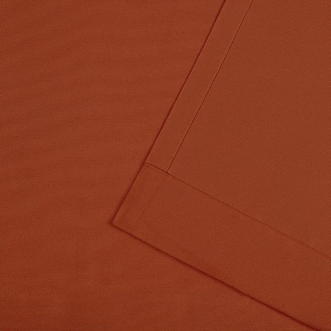 NICOLE MILLER NEW YORK Canvas Indoor/Outdoor Grommet Top Curtain Panel Pair, 54"x96", Orange Marmalade