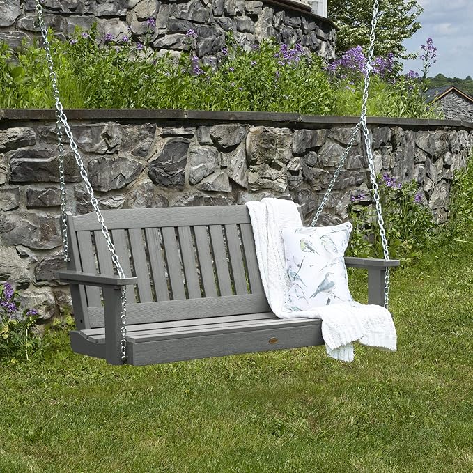 highwood Lehigh Porch Swing, 4 Feet, Coastal Teak