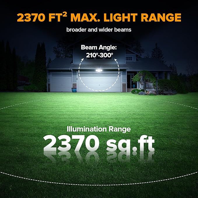 LUTEC 80W Dusk to Dawn Flood Lights Outdoor, 9000LM Super Bright LED Security Light with Photocell, IP65 Waterproof, 5000K Daylight, Hardwired 4 Heads Floodlight for Garage, Yard, Patio (Brown)