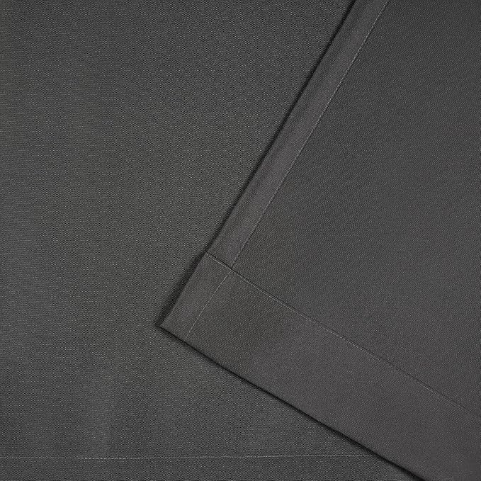 Exclusive Home Cabana Solid Indoor/Outdoor Light Filtering Hook-and-Loop Tab Top Curtain Panel Pair, 54"x108", Charcoal