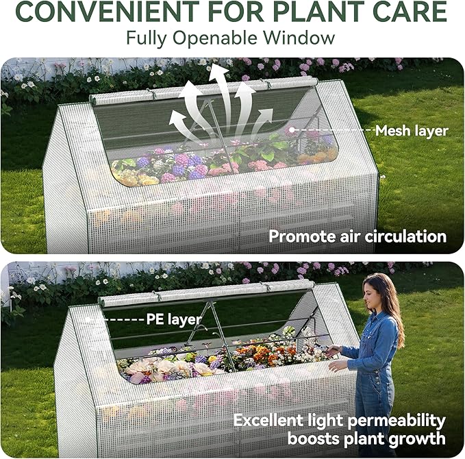 Raised Garden Bed with Self-Watering System, 6x3x2 ft Elevated Planter Boxes Outdoor with PE Cover, Galvanized Raised Beds for Gardening,Vegetables,Flowers, Backyard, Patio
