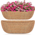 Y&M 36" Coco Liner for Window Box Deck Basket Planter Trough Coconut Fiber Liners, 2pcs Trough Coco Liner Pre-Formed Replacement