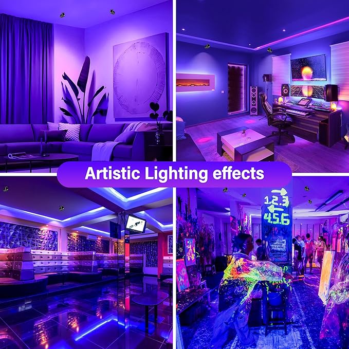 Halloween Outdoor Blacklight Spotlight,12W Outdoor Black Lights for Glow Party,Purple LED Landscape Lighting for Yard Garden Poster Bar Decoration,4Pack