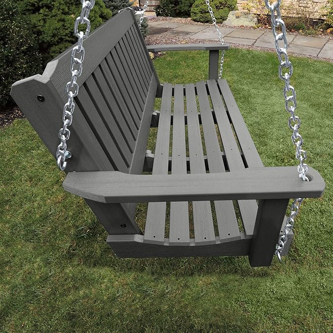 highwood Lehigh Porch Swing, 4 Feet, Coastal Teak