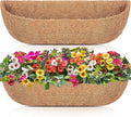HFHOME 2PCS 48 Inch Coco Liners for planters, Horse Trough Half Moon Shape Replacement Coconut Planter Hanging Basket Liners for Window Box Hanging Trough Planter