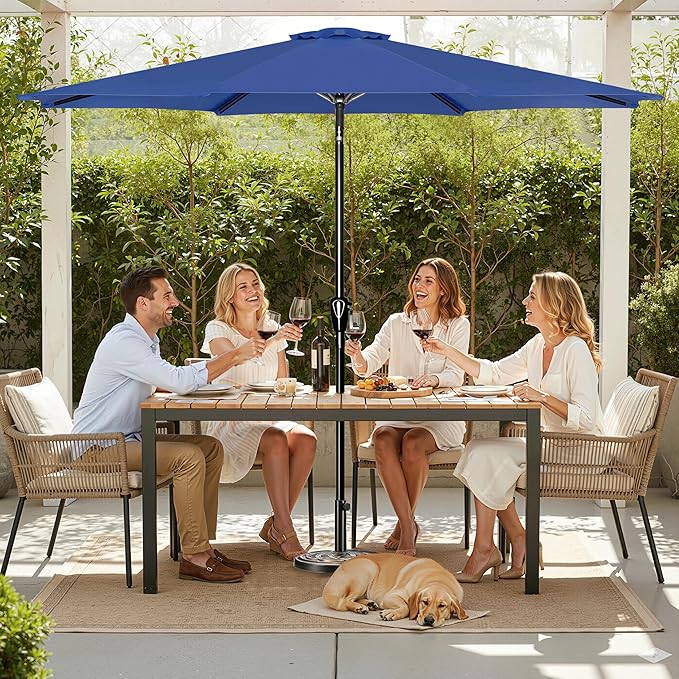Simple Deluxe 9' Patio Umbrella Outdoor Table Market Yard Umbrella with Push Button Tilt/Crank