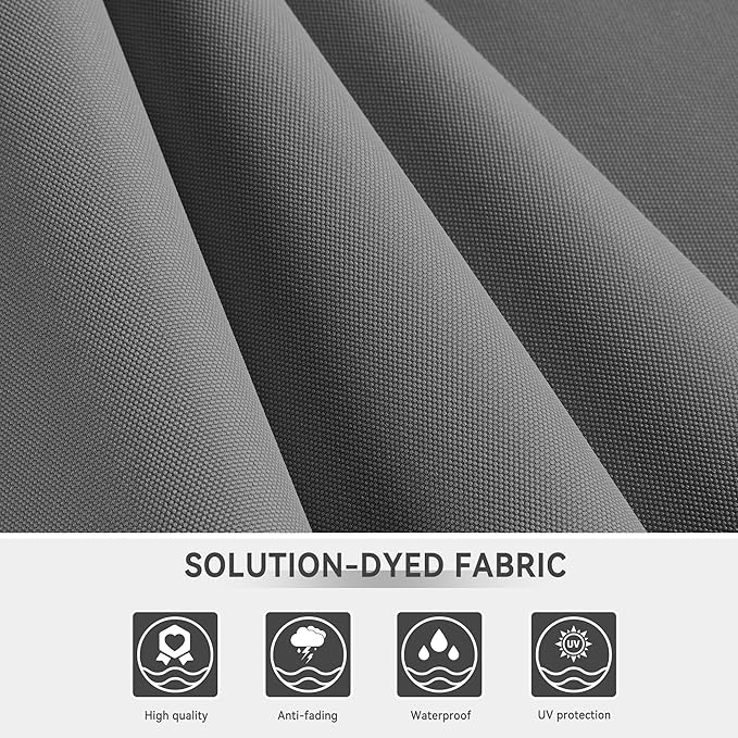 10 X 13 FT Cantilever Outdoor Patio Umbrella with Base Included Large Heavy Duty 360° Rotation Double Top Offset Rectangular Umbrellas with Led Lights for Backyard Outside Deck,Grey