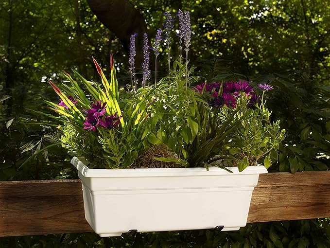 Root & Vessel 16192, White, Countryside Flower Box Planter, 18-Inch