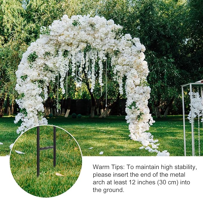 RUBFAC 94" Garden Arch Trellis for Climbing Plants Outdoor, Metal Arch Frame Garden Arbors and Arches, Outdoor Archway for Flower Vines Wedding Bridal Party Decoration, Black