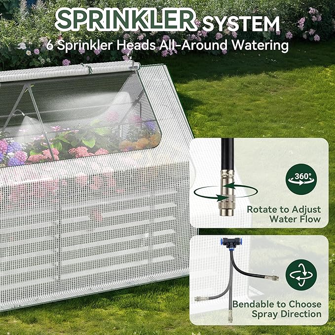 Raised Garden Bed with Self-Watering System, 6x3x2 ft Elevated Planter Boxes Outdoor with PE Cover, Galvanized Raised Beds for Gardening,Vegetables,Flowers, Backyard, Patio