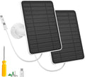 5W Solar Panel Charger Compatible with Arlo Essential 2K Outdoor Camera(2nd Gen)/Essential Outdoor XL(2nd Gen)/Essential Spotlight, IP65 Waterproof 10ft USB-C & Micro USB Cable & Wall Mount, 2 Pack