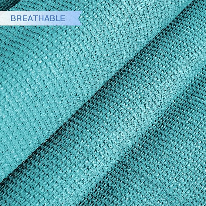 E&K Sunrise 11' x 11' x 11' Sun Shade Sail Triangle Canopy Shade Cover UV Block for Patio Backyard Garden Outdoor (Turquoise)