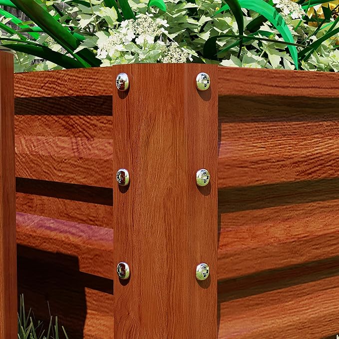 Outsunny Galvanized Raised Garden Bed, 4' x 2' x 1' Metal Planter Box, for Growing Vegetables, Flowers, Herbs, Succulents, Brown