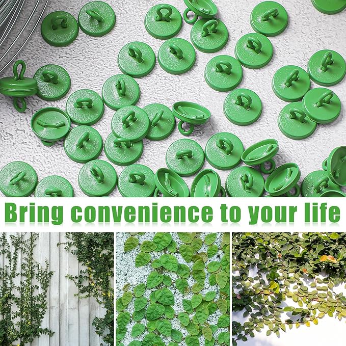 WILLBOND Plant Anchor Kit, 80 Pcs Vine Anchors 5 Pack Silicone Adhesive Sealant Garden Tie Tape Metal Wire Wire Cutters for Spring Trellis Vine and Stucco Brick Wall Climbing Plants Supplies(Green)