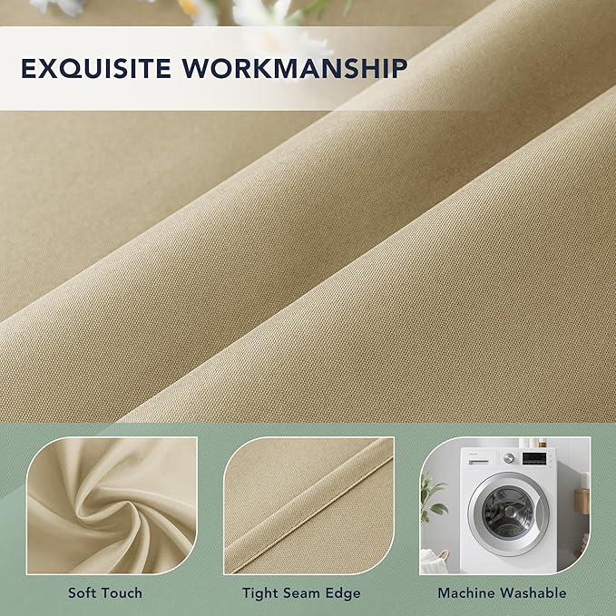 Extra Wide Outdoor Curtains Waterproof for Patio - 6 Panels Privacy Weatherproof Outside Curtains with Grommets for Gazebo, Pergola, Porch, Cabana, Balcony, 110 x 84 Inch, Cream
