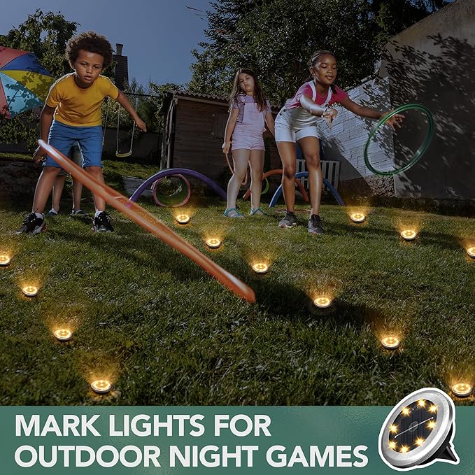 SOLPEX Mini Solar Ground Lights, 20 Pack Solar Lights Outdoor Waterproof, Pathway Lights Solar Powered, Solar Garden Light, Landscape Lighting for Yard Driveway Walkway (Warm White)