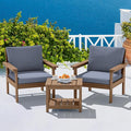 SERWALL HDPE Patio Sofa Set, 3-piece Sectional Outdoor Furniture Set, All Weather Outdoor Couch Set Patio Furniture Set for Deck, Lawn, Brown Frame with Grey Cushion