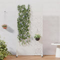 Casaphoria Metal Privacy Screen Outdoor, 72" H x 35" W Freestanding Decorative Privacy Screen for Patio Deck Balcony Garden with Stable Base, White-Star