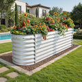 YITAHOME 24" Tall 9 in 1 Large Raised Garden Bed Kit, 8x2x2ft Galvanized Metal Planter Box with Gloves and Safety Rubber, Outdoor Above Ground Planters for Plants Vegetables Flowers, Silver