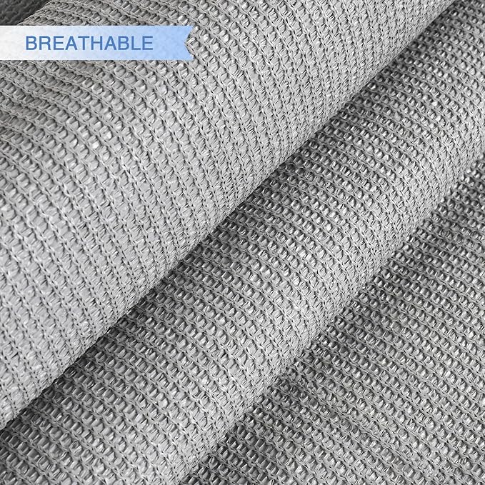 E&K Sunrise 15' x 15' x 15' Sun Shade Sail Triangle Canopy Shade Cover UV Block for Patio Backyard Garden Outdoor (Light Gray)