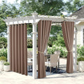 NICETOWN 2 Panels Outdoor Curtains for Patio Waterproof, Grommet Blackout Thermal Insulated Keep Warm in Winter & Cool in Summer Indoor Outdoor Drapes for Pool/Porch, Tan, W84 x L108