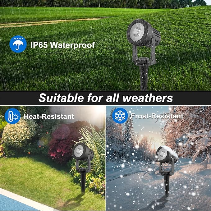 Solar Spot Lights Outdoor, 4-in-1 Solar Landscape Spotlight Waterproof 9.8ft Cable, 5W 3000mAh, Dusk to Dawn Auto ON/Off Adjustable Wall Lights for Yard, Ground, Garden, Pool, Lawn (Cold White)