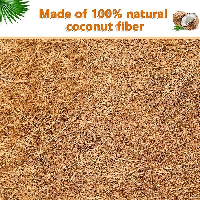 2pcs 48" Garden Coconut Planter Liners Preformed Window Box Liners Natural Trough Coco Liner Coir Mats (48 inch)