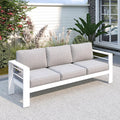 Solaste Outdoor Couch Aluminum Patio Furniture Sofa, 3-Seat All-Weather Metal Outdoor Patio Furniture with Cushions,Light Grey