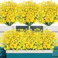 AGIRL 24 Bundles Artificial Flowers for Outdoor,UV Resistant No Fade Fake Plastic Flowers Faux Plants for Hanging Planters Decoration Indoor Outside Garden Porch Window Box Home Wedding Farmhouse