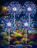 suddus Solar Garden Lights Outdoor Waterproof Decorative, 4Pack 150LED Firework Lights 8 Modes, Multicolor Solar Fairy Light for Yard, Patio, Pathway, Flowerbed Party Wedding Decor