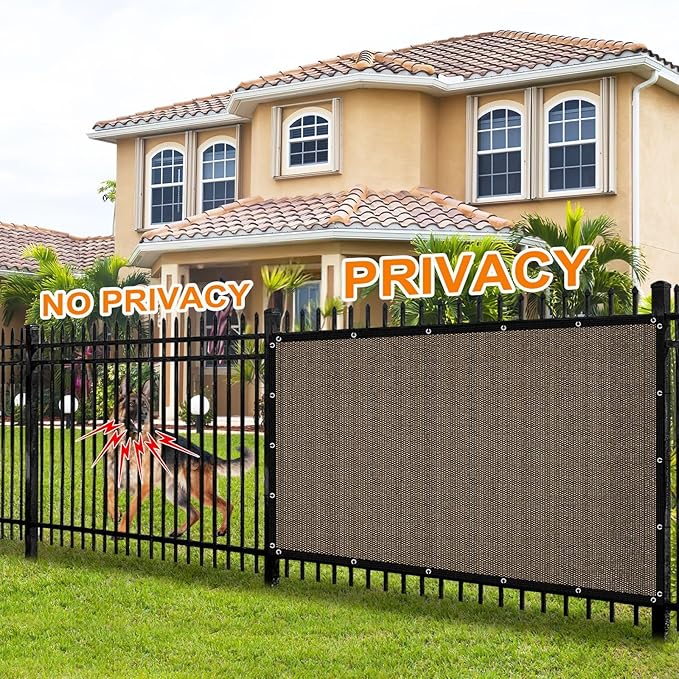 Artpuch 90% Sun Shade Cloth, 6 x 8 FT Pergola Shade Cover Canopy with Grommets, Sun Screen Fabric Tarp for Patio, Outdoor, Garden, Backyard, Mocha