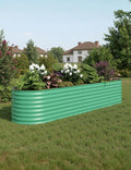 GarveeLife 8x2x2 ft Galvanized Raised Garden Bed - 24“ Tall Metal Planter Box for Vegetables, Flowers, Herbs, Rust-Resistant Outdoor Garden Box, Easy Assembly Raised Beds for Gardening, Green
