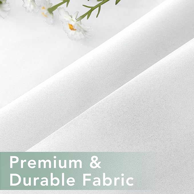 Patio Curtains Outdoor Waterproof 6 Panels - Windproof, Privacy, Weatherproof Outside Drapes for Gazebo Pergola Porch, Grommet Top and Tab Bottom, 54x95 Inch, White
