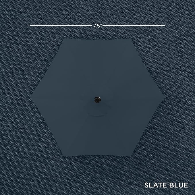 Best Choice Products 7.5ft Outdoor Solar Market Table Patio Umbrella for Deck, Pool w/Tilt, Crank, LED Lights - Slate Blue