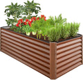 Best Choice Products 6x3x2ft Outdoor Metal Raised Garden Bed, Deep Root Box Planter for Vegetables, Flowers, Herbs, 269 Gallon Capacity, 100% Non Toxic Materials - Wood Grain