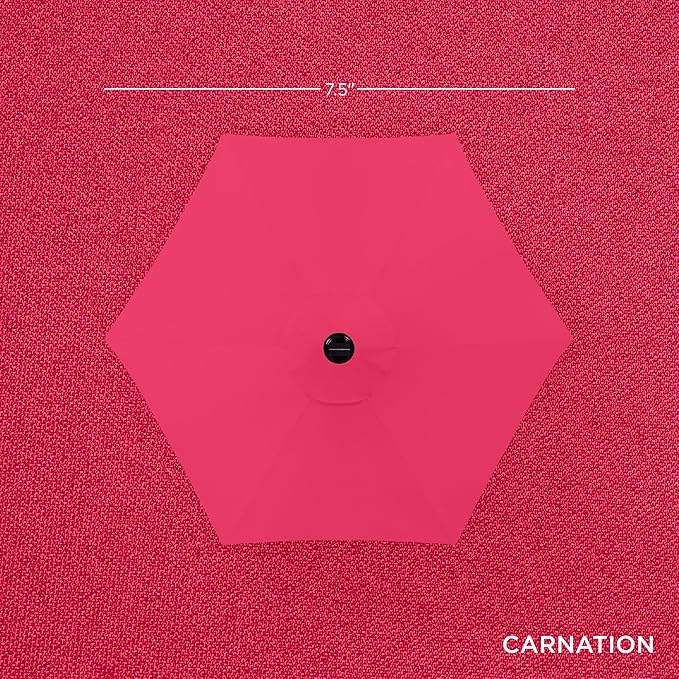Best Choice Products 7.5ft Outdoor Solar Market Table Patio Umbrella for Deck, Pool w/Tilt, Crank, LED Lights - Hot Pink