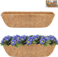 Y&M 24" Coco Liner for Window Box Deck Basket Planter Trough Coconut Fiber Liners, 2pcs Trough Coco Liner Pre-Formed Replacement