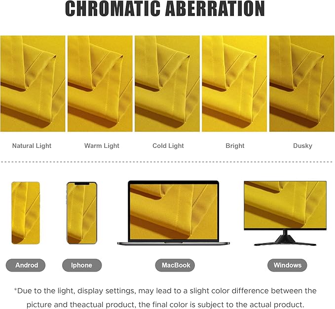 BONZER Outdoor Waterproof Curtains for Patio Privacy Grommet Light Filtering Outside Curtains for Gazebo, Porch, Pergola, Pavilion, 1 Panel, 54W x 108L inch, Yellow