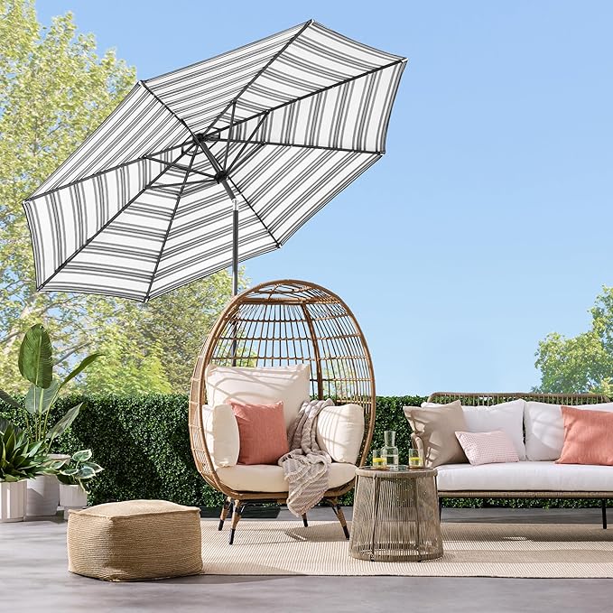 Best Choice Products 10ft Solar Polyester LED Lighted Patio Umbrella w/Tilt Adjustment and UV-Resistant Fabric
