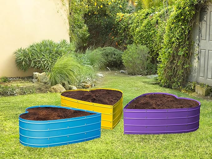 Plant & Plot Galvanized Raised Garden Beds Outdoor // Planter Raised Beds for Gardening, Vegetables, Flowers // Large Metal Garden Box (Teal) // Tool-Free Assembly