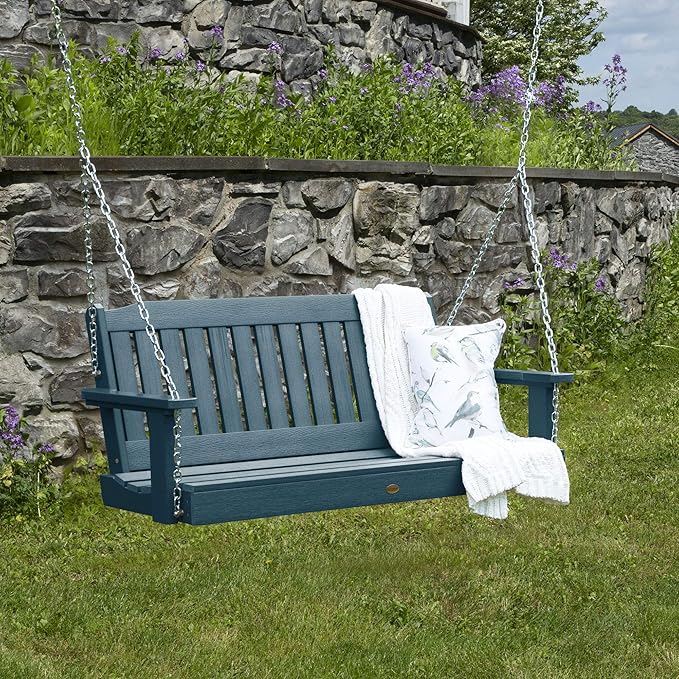 highwood AD-PORL2-NBE Lehigh Porch Swing, 4 Feet, Nantucket Blue