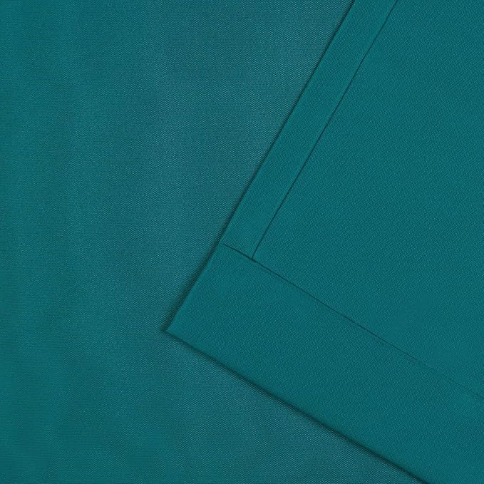 NICOLE MILLER NEW YORK Canvas Indoor/Outdoor Grommet Top Curtain Panel Pair, 54"x84", Turk Teal