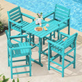 SERWALL 5 Pieces Adirondack Bar Chairs Set, Aruba