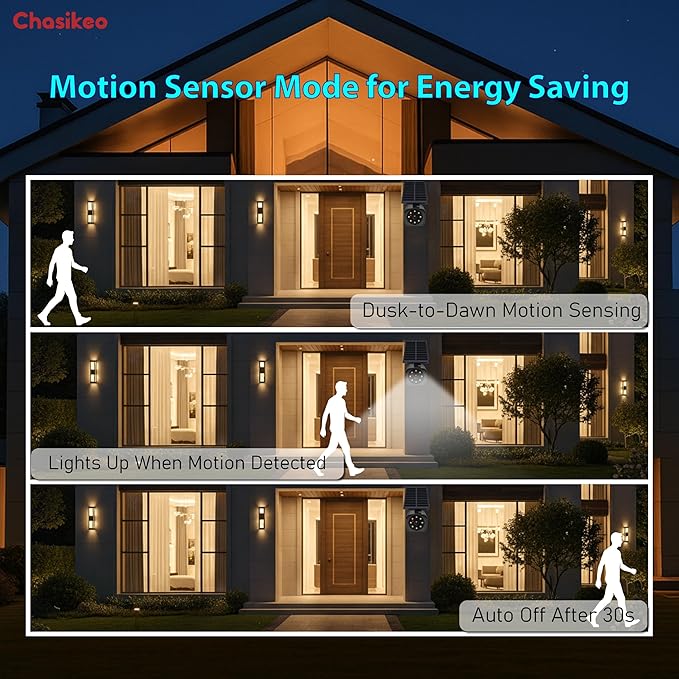 2 Pack Solar Motion Lights Outdoor, Solar Spotlights with Motion Sensor, IP67 Waterproof Solar Power Security Lights, 360° Rotatable for Garden, Yard, Pathway, Fence, Driveway, 1200LM