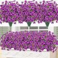 Bassion Artificial Flowers for Outdoors, 24 Bundles UV Resistant Fake Flowers Realistic Silk Faux Plants for Outdoor Planter Window Box Porch Patio Garden Home Outside Decorations