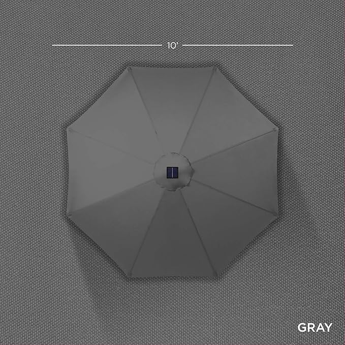 Best Choice Products 10ft Solar Polyester LED Lighted Patio Umbrella w/Tilt Adjustment and UV-Resistant Fabric