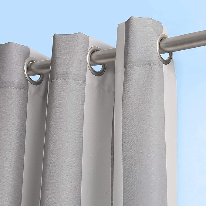 Sun Zero Valencia 2-Pack Cabana Stripe Indoor/Outdoor UV Protectant Energy Efficient Grommet Curtain Panel Pair
