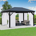 White Outdoor Curtains for Patio Waterproof - 8 Panels Privacy Weatherproof Outside Curtains with Grommets for Pergola, Gazebo, Porch, Cabana, Balcony, 54 x 84 Inch